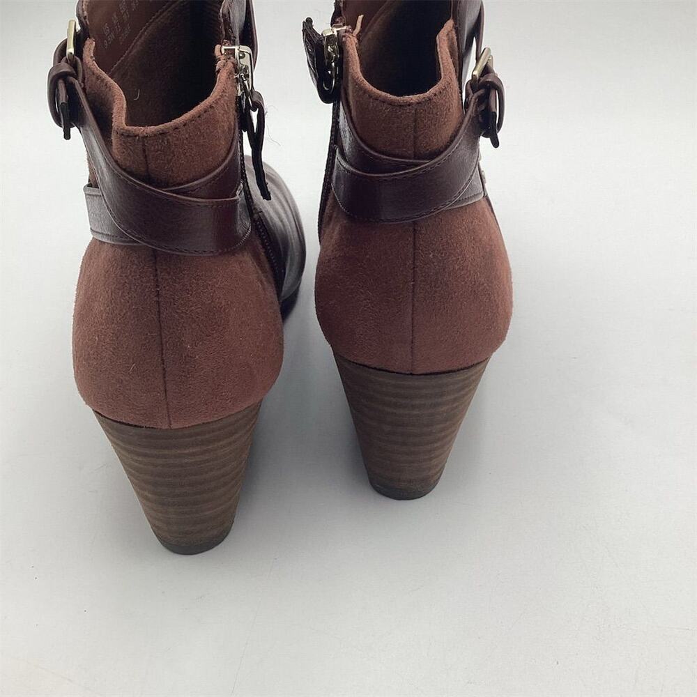 Dr. Scholl's Women's Brown Double Ankle Booties Size 9.5W Zip Wedge - Picture 5 of 11